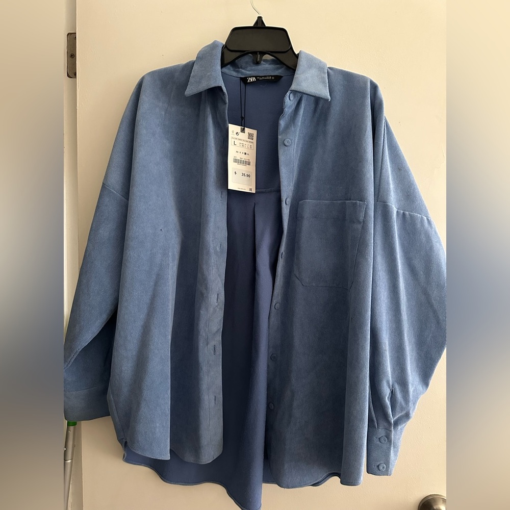 Blue corduroy jacket Zara women’s size Large
